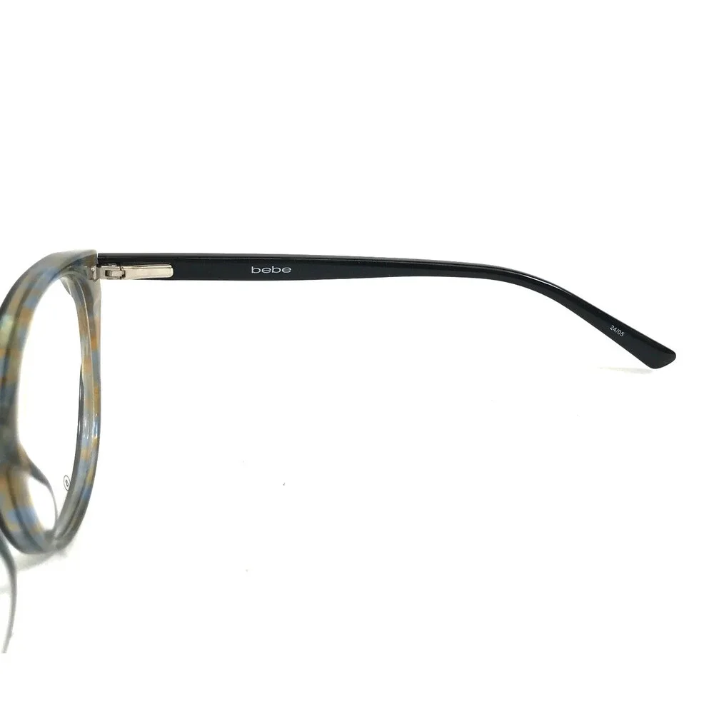 Bebe Eyeglasses Frames BB5218 001 JET Black Yellow Cat Eye Full Rim 51-18-135